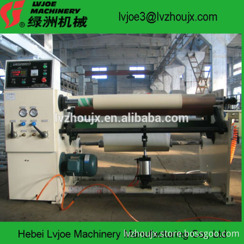 High speed adhesive tape rewinding and slitting machine